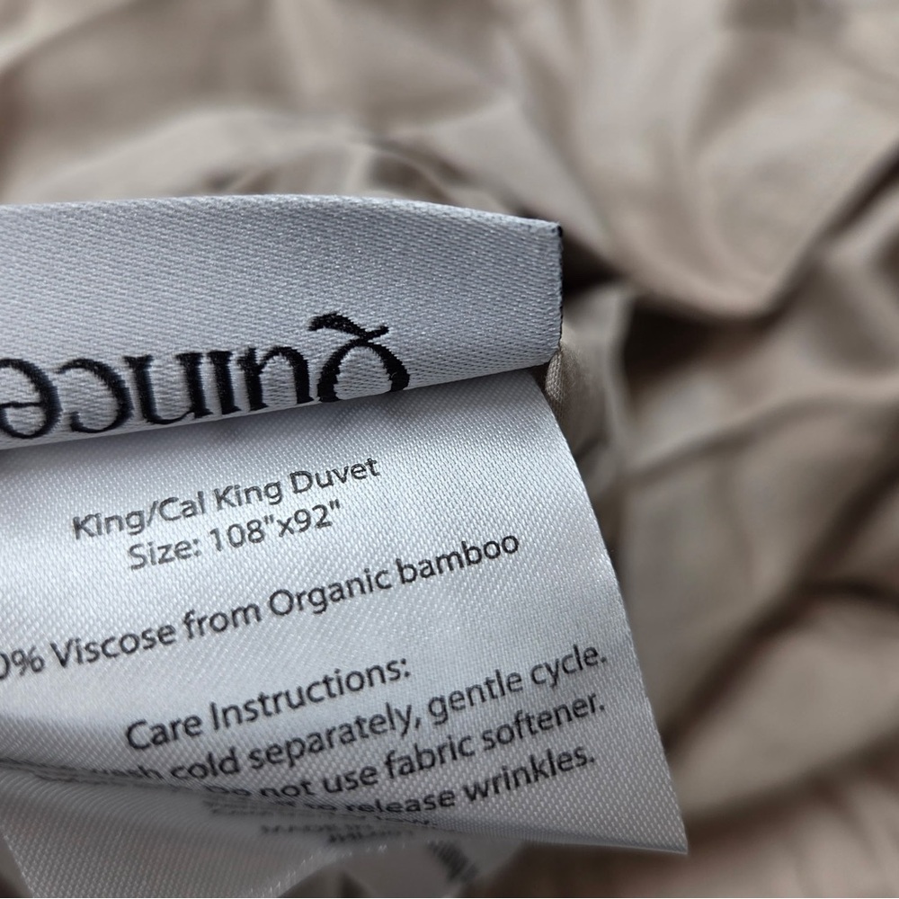NWOT QUINCE Bamboo Duvet Cover King/Cal King Sand 4913 - Picture 7 of 9